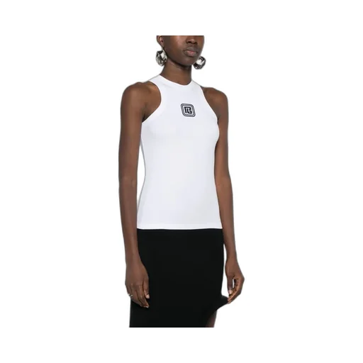 Balmain Logo Patch Sleeveless Tank Top