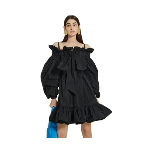 Patou Volume Ruffled Cold-Shoulder Mini Dress