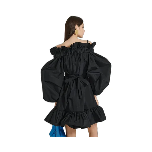 Patou Volume Ruffled Cold-Shoulder Mini Dress