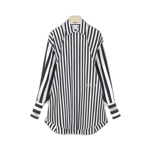 Patou Long Sleeved Striped Shirt Dress