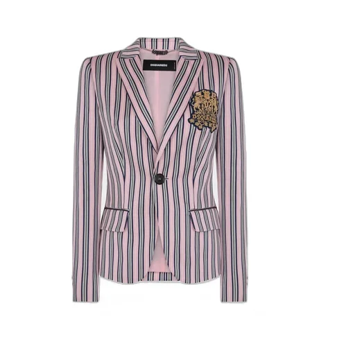 Logo-Patch Striped Blazer