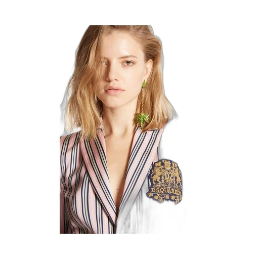 Logo-Patch Striped Blazer