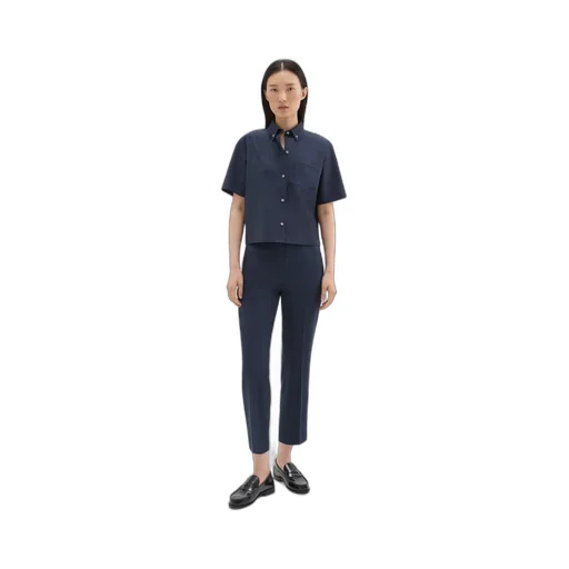 High-Waisted Slim Cropped Trousers