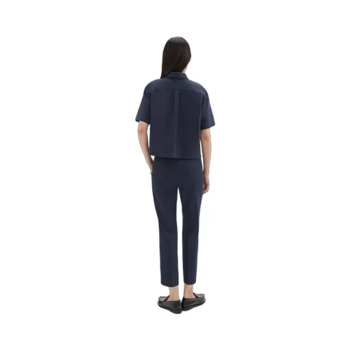 High-Waisted Slim Cropped Trousers