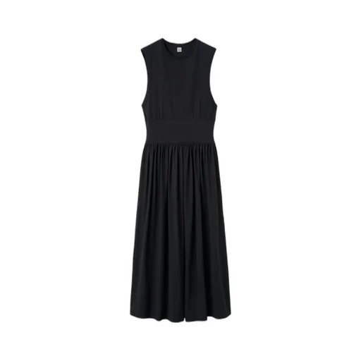 A Sleeveless Pleated Dress