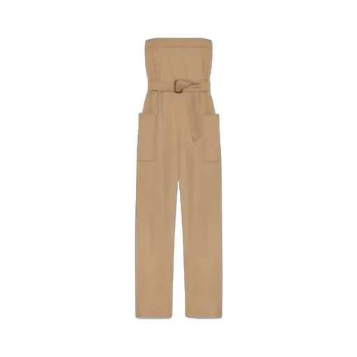 Saint Laurent Belted Strapless Jumpsuit