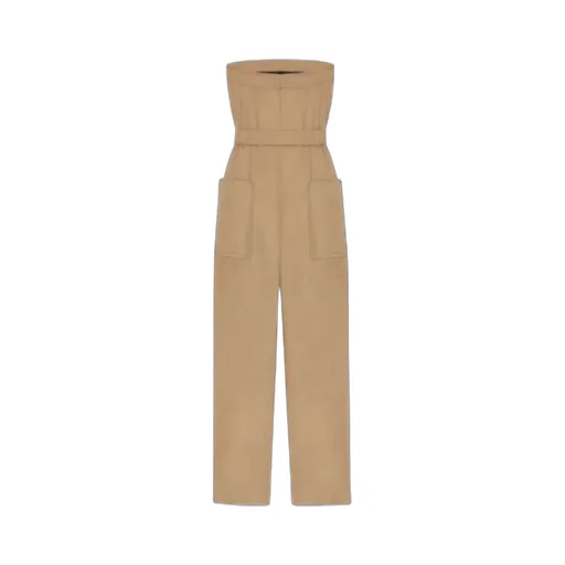 Saint Laurent Belted Strapless Jumpsuit