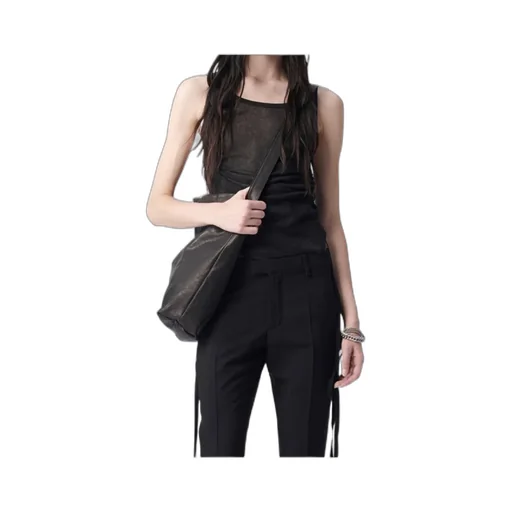 Ann Demeulemeester Mara Wrinkled Cropped Tank Top