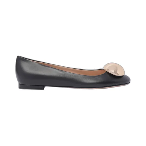 Gianvito Rossi Round Toe Slip-On Ballerina Shoes