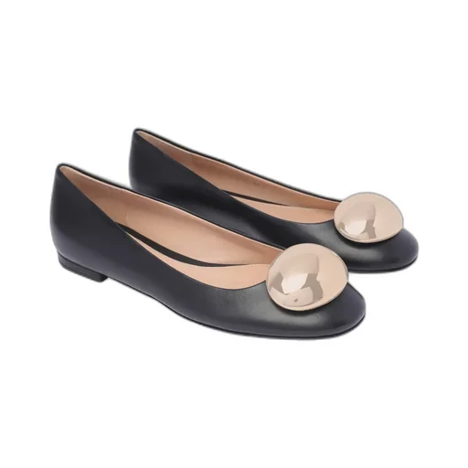 Gianvito Rossi Round Toe Slip-On Ballerina Shoes