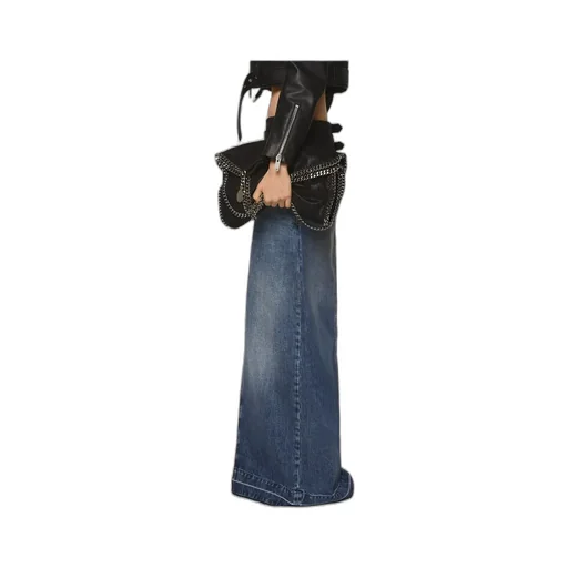 Stella Mccartney Front-Slit Frayed-Edge Denim Maxi Skirt