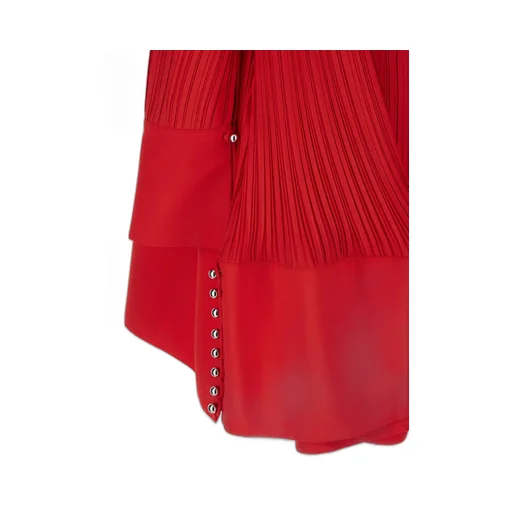 Lanvin Frilled-Neck Pleated Flared Mini Dress