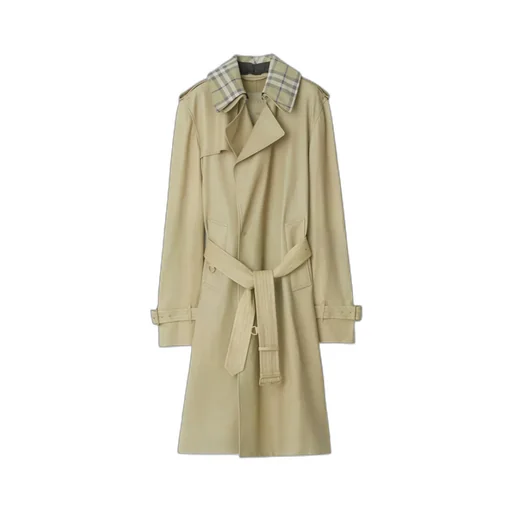 Burberry Belted-Waist Leather Trench Coat