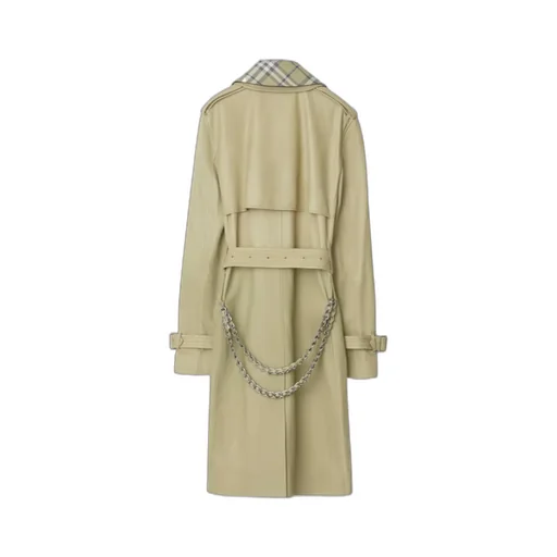 Burberry Belted-Waist Leather Trench Coat