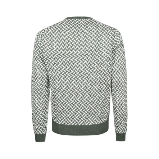 Round Neck Inlaid Knitted Sweater
