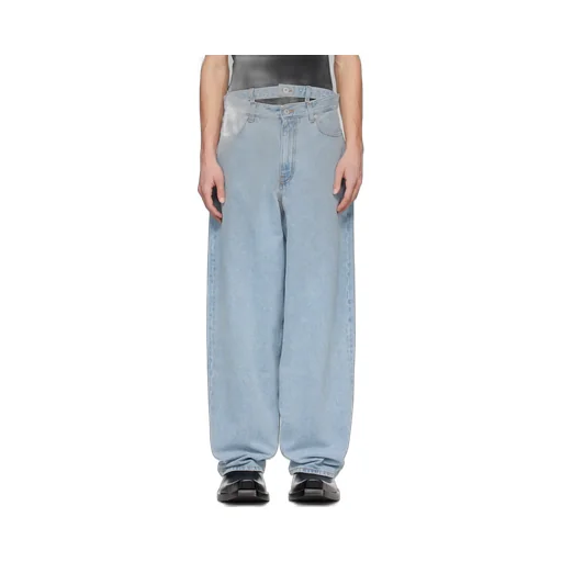 Y/Project Logo Patch Double Waist Jeans