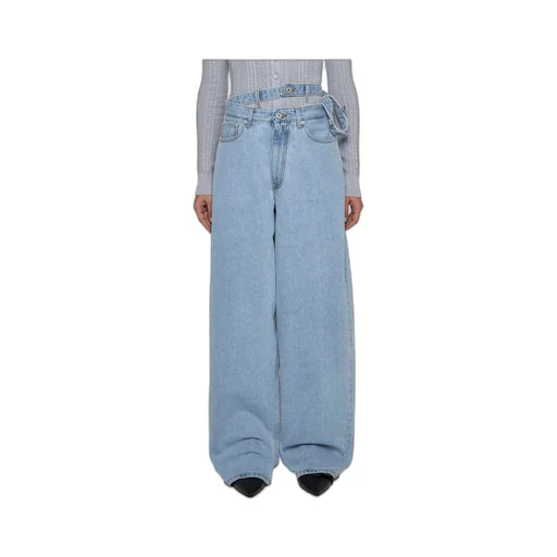 Y/Project Logo Patch Double Waist Jeans