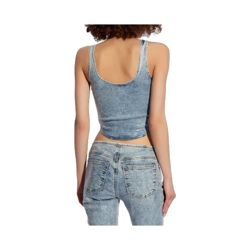 Diesel Shi Denim Style Printed Bustier Top