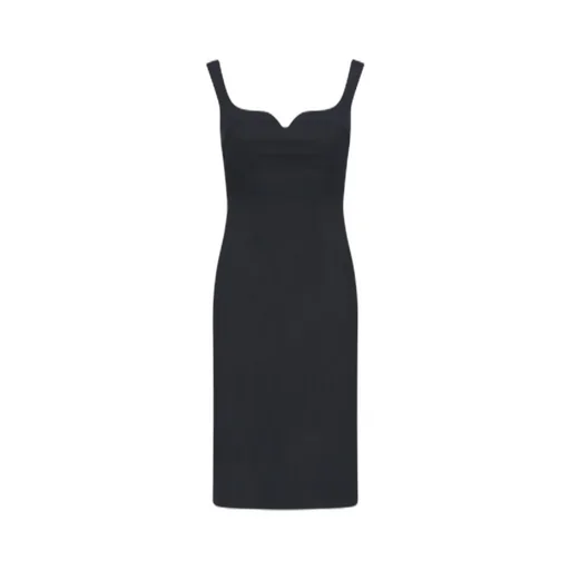 Zip-Up Crepe Midi Dress
