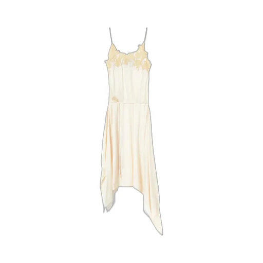 Floral-Lace Satin Slip Dress