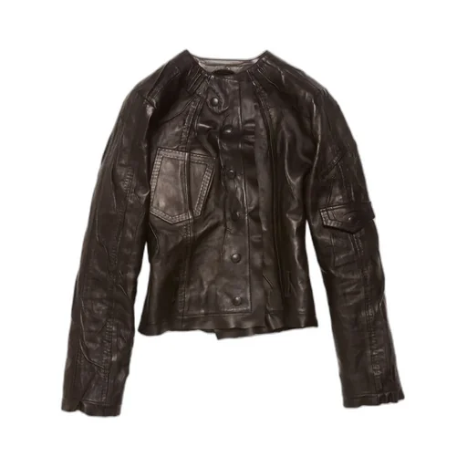 Crinkled Leather Jacket