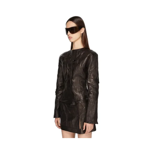 Crinkled Leather Jacket