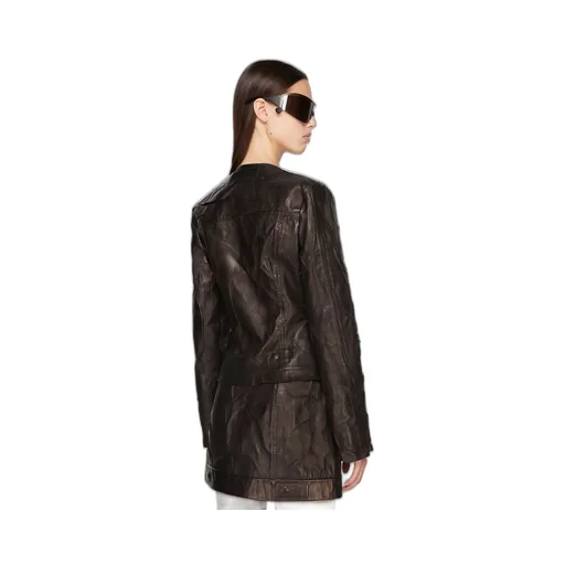 Crinkled Leather Jacket