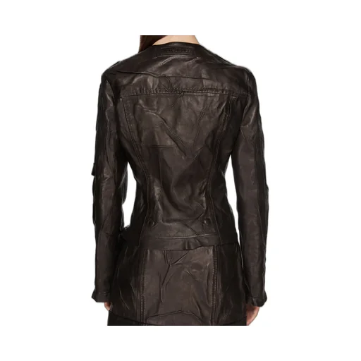 Crinkled Leather Jacket