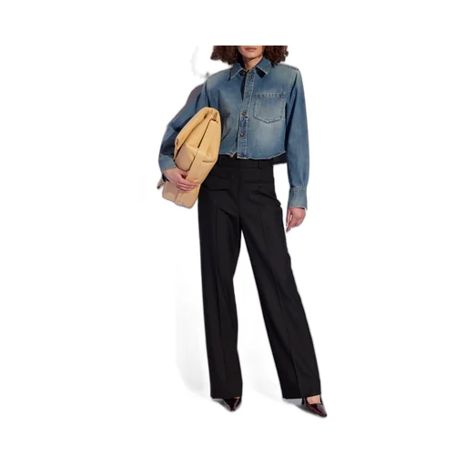 Victoria Beckham High Waist Twill Tapered Trousers