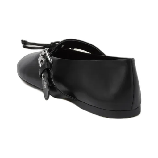 Miu Miu Bow-Detailed Buckled Ballerina Shoes