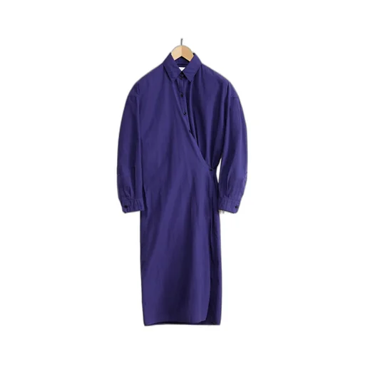 Lemaire Asymmetric Twisted Midi Shirt Dress