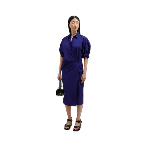 Lemaire Asymmetric Twisted Midi Shirt Dress