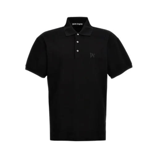 Palm Angels Monogram Embroidered Short-Sleeved Polo Shirt