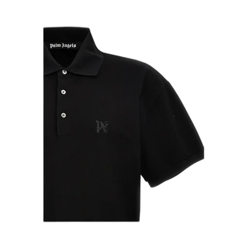 Palm Angels Monogram Embroidered Short-Sleeved Polo Shirt