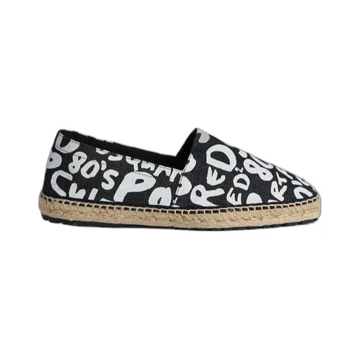 Graphic-Print Denim Espadrilles