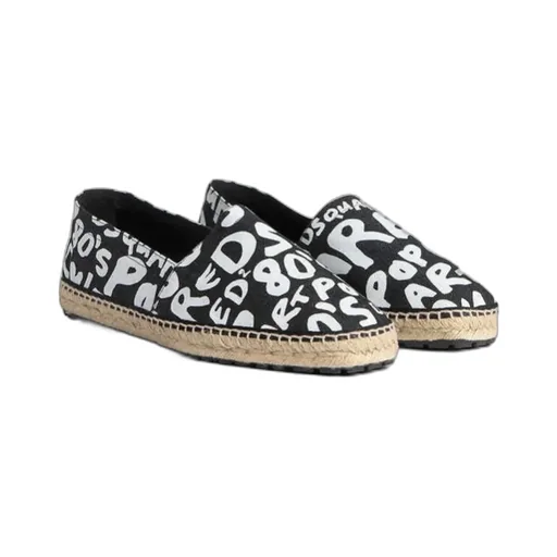 Graphic-Print Denim Espadrilles