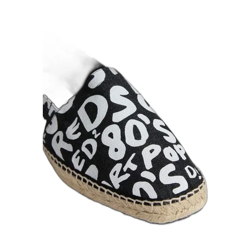 Graphic-Print Denim Espadrilles