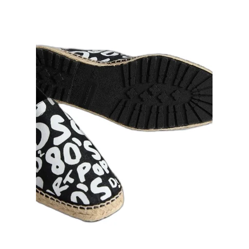 Graphic-Print Denim Espadrilles