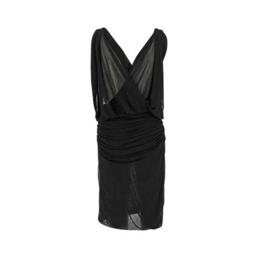 Plunge Ruched Midi Dress