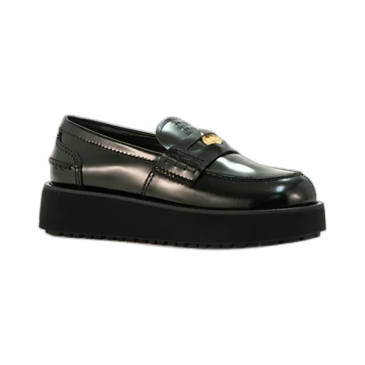 Logo-Embossed Leather Loafers