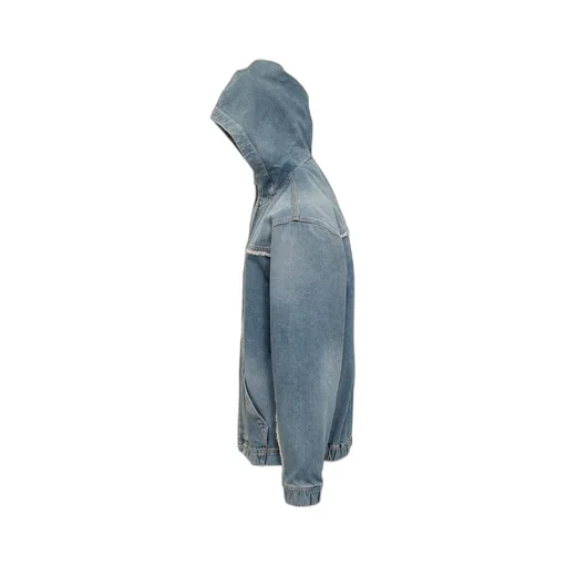 Marcelo Burlon County Of Milan Fringed Zipped Denim Hooded Jacket