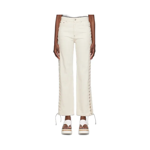 Stella Mccartney Lace-Up Detailed Straight-Leg Jeans