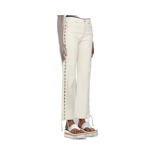 Stella Mccartney Lace-Up Detailed Straight-Leg Jeans