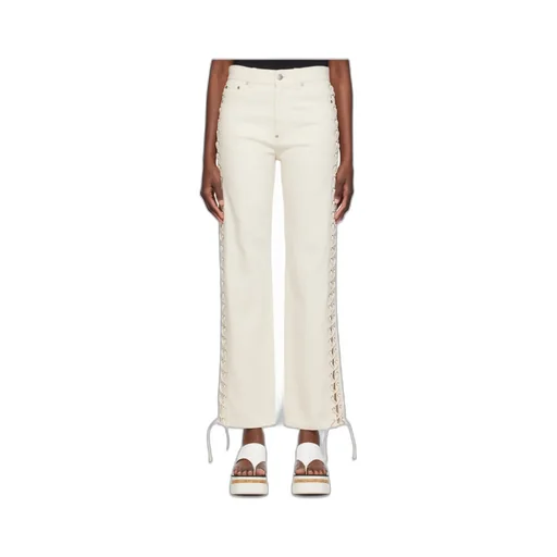 Stella Mccartney Lace-Up Detailed Straight-Leg Jeans