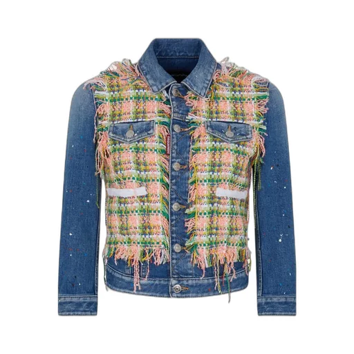 Paint-Splatter Panelled Denim Jacket
