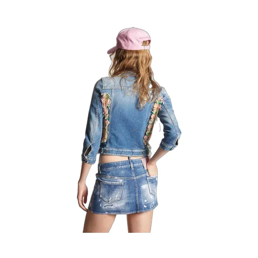 Paint-Splatter Panelled Denim Jacket