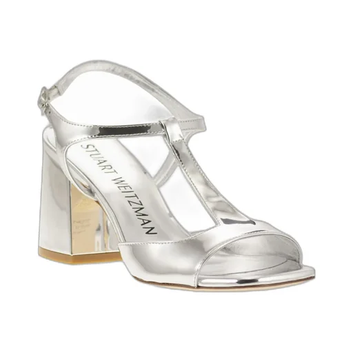 Stuart Weitzman Flareblock Mirrored Effect Sandals
