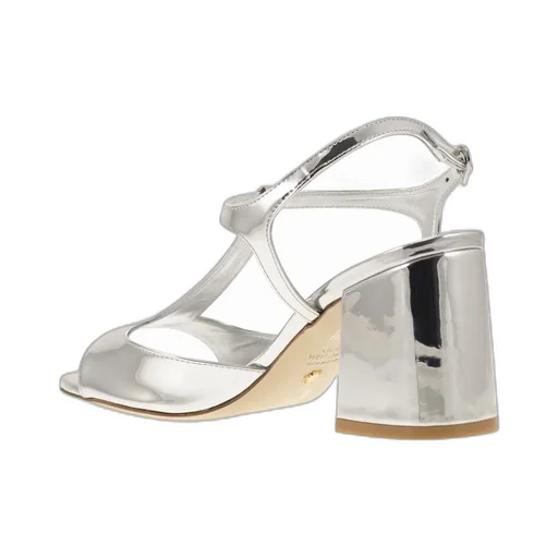 Stuart Weitzman Flareblock Mirrored Effect Sandals