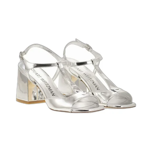 Stuart Weitzman Flareblock Mirrored Effect Sandals