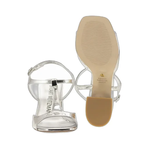 Stuart Weitzman Flareblock Mirrored Effect Sandals